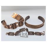 Group of 3 Vintage Copper Bracelets