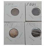 Lot of 13 Different US Indian Head Pennies #1 from 1882-1908