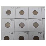 Lot of 46 US Wheat Pennies 1913-1939