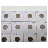 Lot of 46 US Wheat Pennies 1913-1939