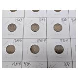 Lot of 46 US Wheat Pennies 1913-1939