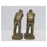 Vintage Solid Brass Golfer Bookends