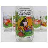 Set of 8 Vintage SNOOPY Charlie Brown Collector Glasses
