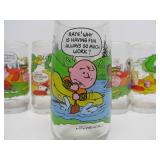 Set of 8 Vintage SNOOPY Charlie Brown Collector Glasses