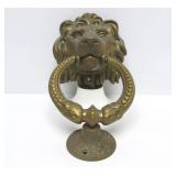 Large Vintage Brass Lion Head Door Knocker