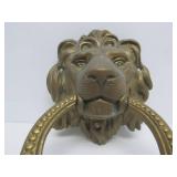 Large Vintage Brass Lion Head Door Knocker