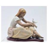 Excellent LARGE Signed LLADRO Figurine - "Watching the Dove"