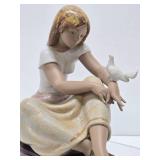 Excellent LARGE Signed LLADRO Figurine - "Watching the Dove"