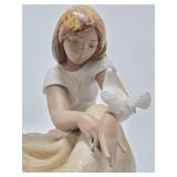 Excellent LARGE Signed LLADRO Figurine - "Watching the Dove"