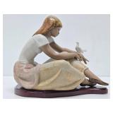 Excellent LARGE Signed LLADRO Figurine - "Watching the Dove"