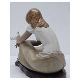 Excellent LARGE Signed LLADRO Figurine - "Watching the Dove"