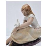 Excellent LARGE Signed LLADRO Figurine - "Watching the Dove"