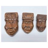 Group of Mid Century Carved Wood Decor Pieces - Honduran