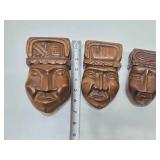 Group of Mid Century Carved Wood Decor Pieces - Honduran