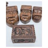 Group of Mid Century Carved Wood Decor Pieces - Honduran