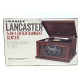Unused CROSLEY Lancaster 5-In-One Entertainment Center - Turntable, Stereo etc