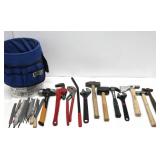Estate Lot w/Tool Bucket Full of Good Wrenches Hammers Hatchet Files & More!