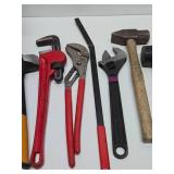 Estate Lot w/Tool Bucket Full of Good Wrenches Hammers Hatchet Files & More!