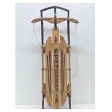 Nice Vintage SPEEDAWAY Wooden Snow Sled