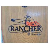 Very Cool Large Natural Log Slab Wood Husqvarna Chainsaws Advertising Clock