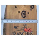Very Cool Large Natural Log Slab Wood Husqvarna Chainsaws Advertising Clock