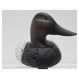 Very Nice Signed Painted & Carved Wood Canvasback Duck Decoy - Signed Fred Weaver