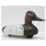 Very Nice Signed Painted & Carved Wood Canvasback Duck Decoy - Signed Fred Weaver