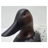 Very Nice Signed Painted & Carved Wood Canvasback Duck Decoy - Signed Fred Weaver