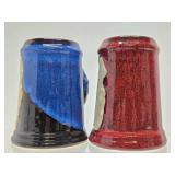 2 Vintage Azul Pottery Skull Mugs or Tankards