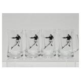 Set of 4 Vintage Football Beer Mugs