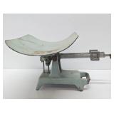 Old Vintage Industrial Green Counter Scale