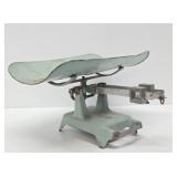 Old Vintage Industrial Green Counter Scale
