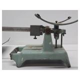 Old Vintage Industrial Green Counter Scale