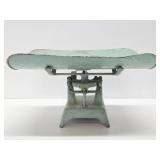 Old Vintage Industrial Green Counter Scale