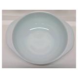 Vintage Blue PYREX Bowl & 3 Vintage Glasbake Pink Diamond Harlequin Milk Glass Mugs