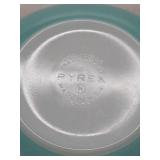 Vintage Blue PYREX Bowl & 3 Vintage Glasbake Pink Diamond Harlequin Milk Glass Mugs