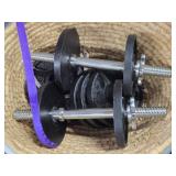 Nice Home Gym w/Bench, Weights, Bars & Weight Rack