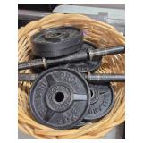 Nice Home Gym w/Bench, Weights, Bars & Weight Rack