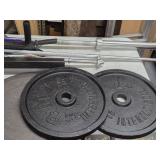 Nice Home Gym w/Bench, Weights, Bars & Weight Rack