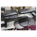 Nice Home Gym w/Bench, Weights, Bars & Weight Rack