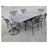 Ornate 6-Chair Outdoor Patio Table Set