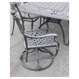 Ornate 6-Chair Outdoor Patio Table Set