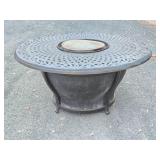 Ornate Round Patio Glow Fire Pit Table