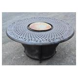 Ornate Round Patio Glow Fire Pit Table