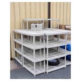LARGE Lot of Good Hard Plastic Shelving Units