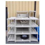 LARGE Lot of Good Hard Plastic Shelving Units