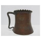 LARGE Early Antique Hammered Copper Tankard