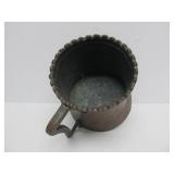 LARGE Early Antique Hammered Copper Tankard