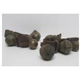 2 Early Antique Sets of Brass & Leather Sleigh Bells