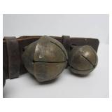 2 Early Antique Sets of Brass & Leather Sleigh Bells